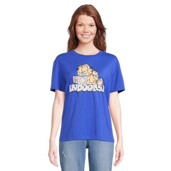 Garfield Juniors XXXL Graphic Boyfriend graphic Tee relaxed pullover Nickelodeon - Picture 1 of 4